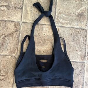 Gymshark Black Sports Bra with Knot Detail